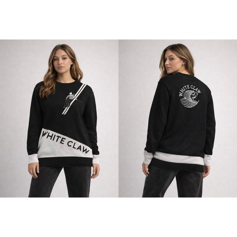 White Claw Black Graphic Sweater – Size Large
